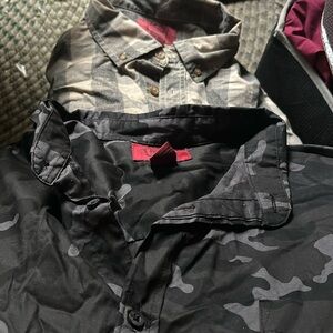 BN 2 MENS 2 XLT  Foundry long sleeve CAMO Plaid Casual  Shirts TALL